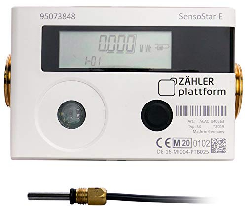 Wärmezähler Zähler Plattform SensoStar E Einstrahl Kompakt Nenndurchfluss Qn 2,5 m³/h, Anschluss 1 Zoll, Baulänge 130 mm, Temperaturfühler Ø 5,0 mm Eichung 2024 gültig bis 2030