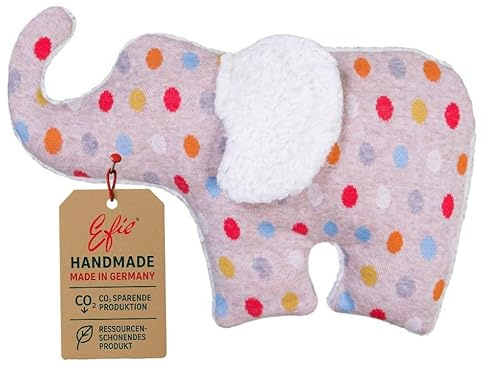 Efie Bio-Kirschkernkissen Elefant – 100 % Baumwolle (kbA) - Made in Germany – Baby Wärmekissen waschbar & nachhaltig