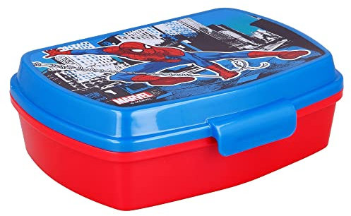 Stor Sandwich Box Plastica Bambini Marvel Spiderman, senza BPA, lavabile e riutilizzabile, con chiusura di sicurezza