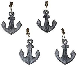 4 Stk ANKER Gußeisen Shabby Chic TISCHDECKENBESCHWERER Tischdecke Gewichte schwer Eisen maritim Deko Tischdeckengewichte