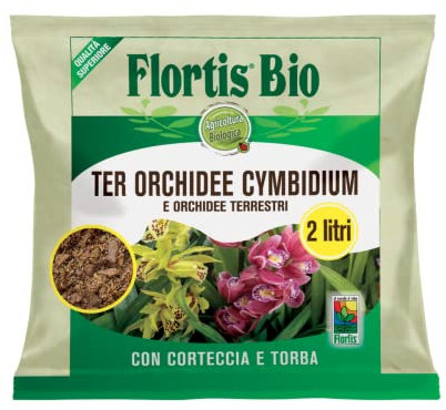 FLORTIS TERRICCIO ORCHIDEE/CYMBIDIUM 2LT CURA PIANTE INTERNO ESTERNO GIARDINAGGIO