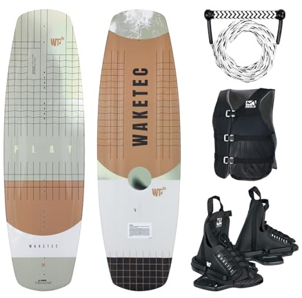WAKETEC Wakeboard Komplett-Set Play STD, Bindung Onset, Leine Combo, Weste Sportsman