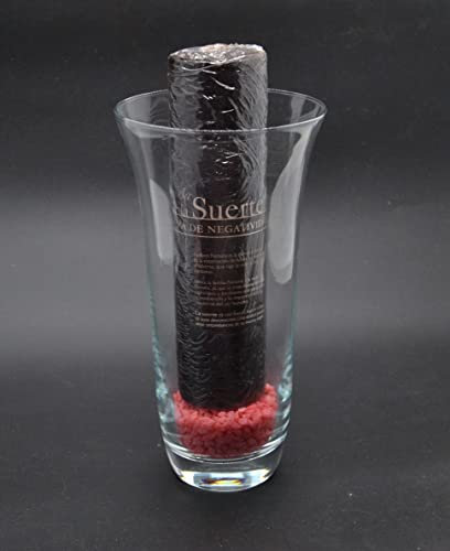 (Rosa) Home Decor, Florero Jarra (Aprox 22cm) con Un Vela Negro (Esencial Eliminar negatividad) y Arena Rosa (100gr).