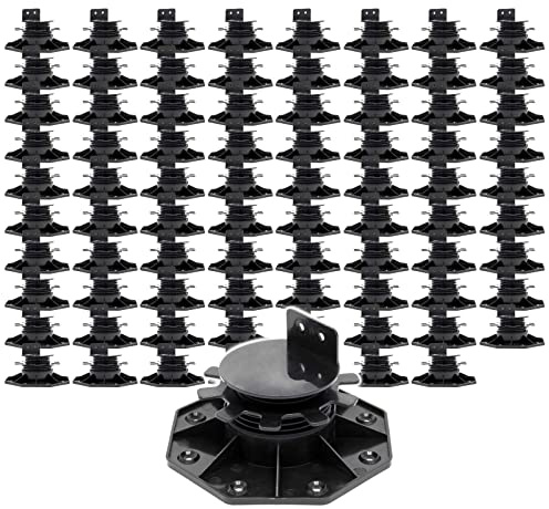 XPOtool Set 80x Stelzlager für Terrassen, 2700kg, 33-64mm, höhenverstellbare Stellfüße für Terrassendielen, Platten und Planken