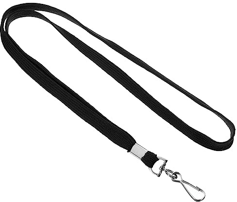PATIKIL 17.7 Ausweis Schlüsselbänder 10 Stück Hals Riemen Flach Riemen Schlüsselband mit Drehbar J Haken Clip für ID Ausweis Kartenhalter Name Etikett Schlüsselkette Schwarz