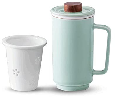 Tazzine Caffè Tazza da Caffè Tazza di Tè Tazza Da Caffè Minimalista Con Coperchio Con Filtro Tazza Da Caffè In Ceramica Grande Tazza Da Tè Multifunzionale Tazzine di Caffe Tazze da Caffè ( Color : Lig
