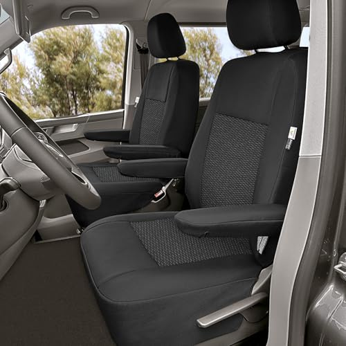 pitshop24de VW T5 2003-2015 Front Sitzbezüge Sitzschoner Fahrersitzbezug Beifahrersitzbezug