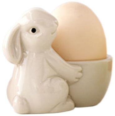 Geonoy Coquetier Lapin en Céramique, Coquetiers en Porcelaine pour Support à Oeufs Durs ou Mous, Coquetier Lapin de Pâques, Coquetier pour Décoration de Table de Pâques