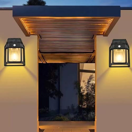 ACAREY Solarlampen für Außen mit Bewegungsmelder, 2 Stück Solarleuchten für Außen Garten, 220° Solar Aussenleuchte 3 Modi IP65 wasserdichte Solarlampe für Garten Aussen Balkon (6 Stück)