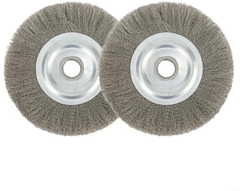 HpLive Stainless Steel Wire Wheel Brush,2pcs 16mm Hole,5inch Crimped Stainless Steel Wire Wheel Brush, Grinder Abrasive