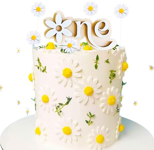JeVenis adorno de tarta de margaritas blancas daisy decoraciones cumpleaños | adorno de tarta de margaritas blancas daisy decoraciones de cumpleaños decoración de tarta con margaritas un adorno