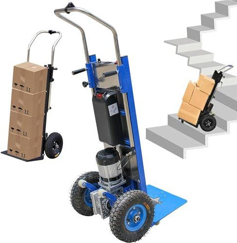 LSBHPPD Montascale Elettrico-Scale su E Giù,Carrello Saliscale Elettrico,Carrello Salva-Lavoro con Maniglia Telescopica,Motore Brushless 1200w,Batteria Rimovibile 48v/36ah,Carico 400kg