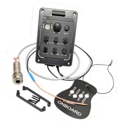 Luwecf EQ-Equalizer, Preamp-Tuner-System, Piezo-Tonabnehmer für Akustikgitarre, Gitarren-Tonabnehmer für 301