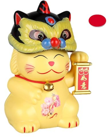 Povanjer Décoration de Chats Porte-Bonheur Chinois, Chat agitant Solaire - Fortune Cat Car Dashboard Décor,Chat Porte-Bonheur Chinois, Ornement Solaire, Chat Porte-Bonheur
