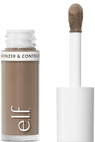 e.l.f. Camo Liquid Bronzer & Contour, Hochpigmentiert, Natürlicher Glow, Verblendbare Textur, Langanhaltend, Abgerundeter Applikator, Vegan & Tierversuchsfrei, 1 Fair