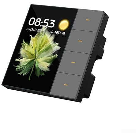 8,9 cm Smart Wandschalter für Tuya Smart Wandschalter für Zigbee Wandschalter, Touch Screen Wandschalter, 4 Gruppen, 8 Wege, Smart Szene Wandschalter-Panel (Grau)