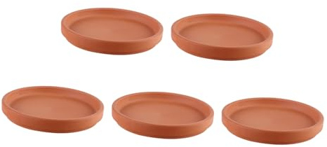 ifundom 5 Stück Blumentopfmatte drinnen Dekorative Pflanzentöpfe Anlage Topfuntertassen Topfschalen tontopf untersetzer Terracotta Teller Topf Tablett Terrakotta Chocolate