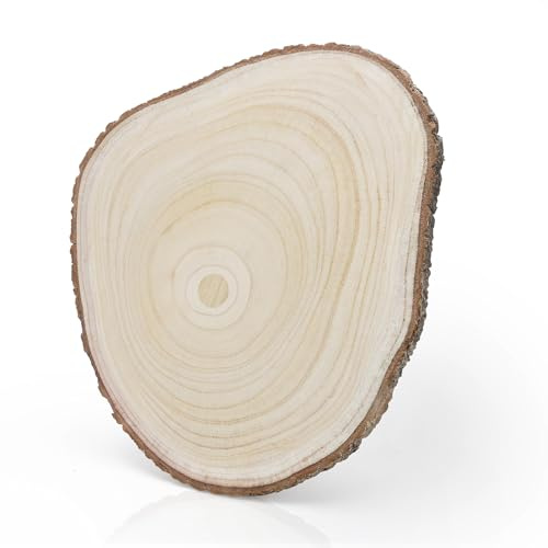 Discos de madera de 30-35 cm, discos redondos sin agujero, discos de madera para manualidades, disco de árbol de paulownia, decoración de mesa, placa de madera redonda para manualidades, boda