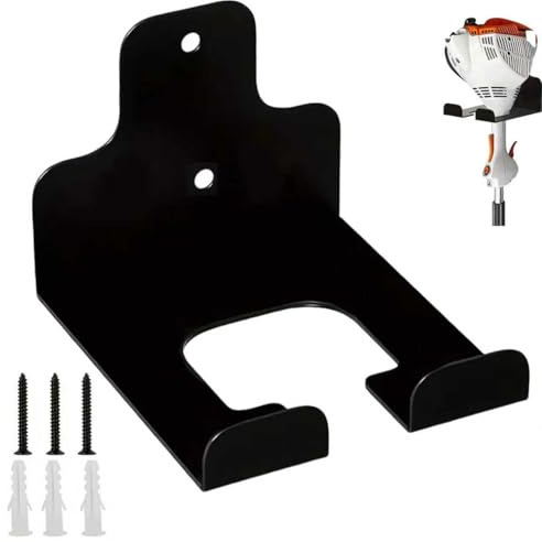 CUVZORA Support Mural pour Chambres de Gazon, Support en Acier Haute résistance, Anti-Rouille et résistant aux intempéries, Montage Simple avec Accessoires complets pour Garage et Jardin (Noir)