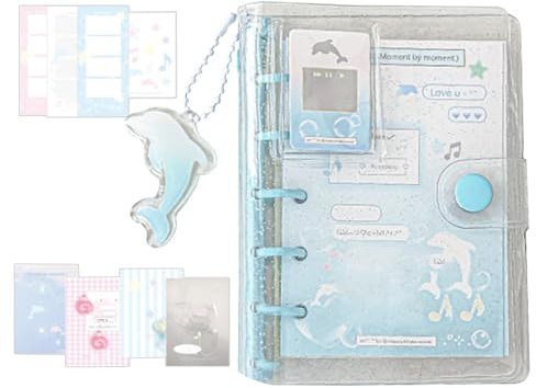 Kit Scrapbook, Raccoglitore Ad Anelli m5 Con Tasche, 70 Pagine Album Foto Estetico Trasparente con Adesivi Promemoria per Matrimonio Ricordi Viaggio Bambini