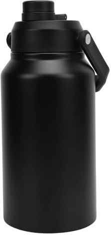 HELEVIA 3L Insulated Water Bottle with Lid Handle Wide Mouth, 316 Stainless Steel Travel Thermal Mug, for Sports Gym Fitness Keep Cold 48H Hot 24H (Black)