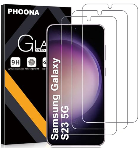 Phoona 3 Stück Schutzfolie für Samsung Galaxy S23 5G für Panzerglas, Frei von Kratzern, 9H Härte HD Displayschutzfolie, Full Screen Stoßfest Schutz für Samsung S23 5G, Ultrabeständig