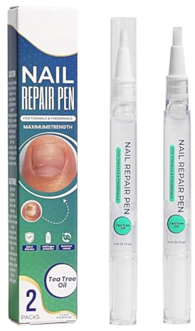 OYZOQ Penna per la cura delle unghie Tea Tree Oil, formula a base vegetale, si prende cura delle unghie danneggiate, confezione da 2, soluzione per la salute delle unghie