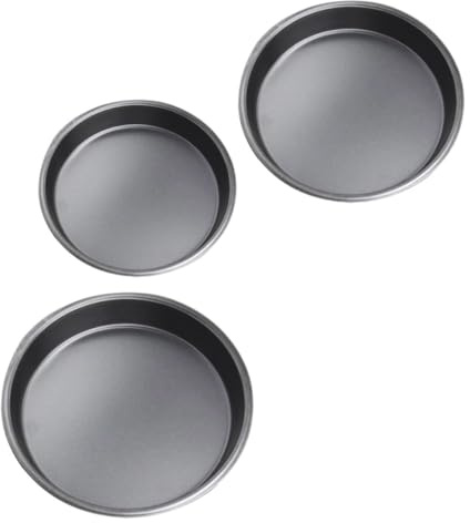 FUNOMOCYA Molde Para Hornear Pizza Redondo Antiadherente De Acero Al Carbono 3 Piezas (15 Cm, 20 Cm, 23 Cm) Resistente Al Calor Para Cocina Hogar y Repostería