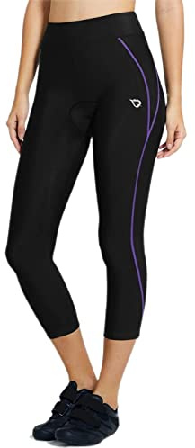 baleaf 3/4 Fahrradhose Damen Gepolstert | 3/4 Fahrradhose Damen Gepolstert Kurz, Elastisch Atmungsaktiv Komfortabler Stoff Radler Leggings UPF 50+ Radbekleidung