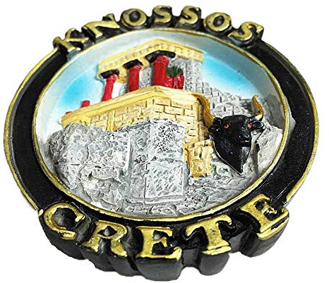 3D-Kühlschrankmagnet, Motiv: Kreta, Griechenland, Souvenir, Heim- und Küchendekoration, Magnetaufkleber, Griechenland, Kühlschrankmagnet, Reise-Souvenir, Geschenk (schwarz)