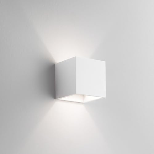MAZZOLA LUCE Piccolo Cubo applique moderna bianco di gesso da parete g9 led pitturabile 10x10 Certificazione elettrica italiana
