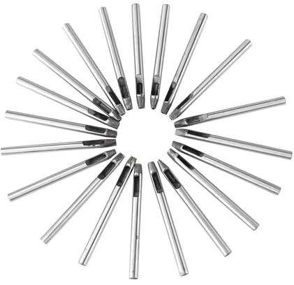 Juego de 20 Piezas de Herramientas de Perforación para Cuero, Punzón de Flor de Acero al Carbono, 5mm, para Artesanía en Cuero, Decoración DIY