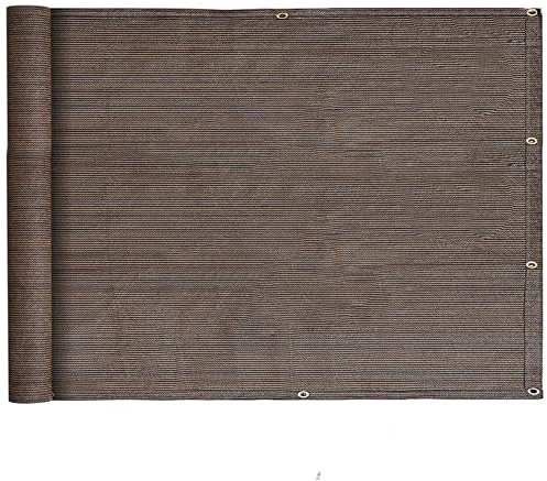 CHBIN Protección de Privacidad 0.6x4m Protección Visual Escudo de Privacidad con Cables y Cuerdas y Sujetacables para de Jardín Terraza Camping, Marrón, 21922