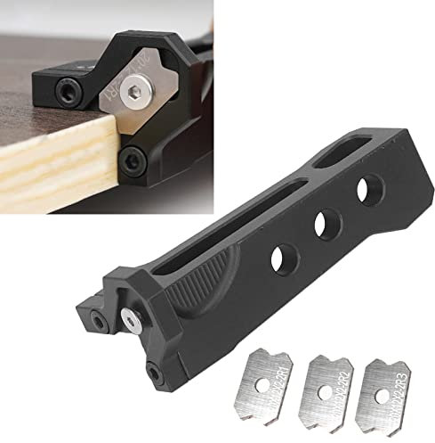 Woodworking Edge Trimmer Aluminum Alloy Manual Wood Planer Arc Scraper with 3 Blades for Woodworking Edge Banding Furniture Board Chamfering