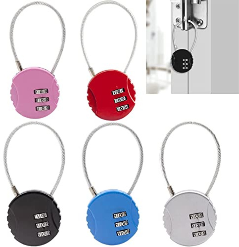 5-pack kombinationslås, minihänglås, 3-siffriga, återställningsbart, resehänglås, kombinationslås för dörr, skåp, väggskåp