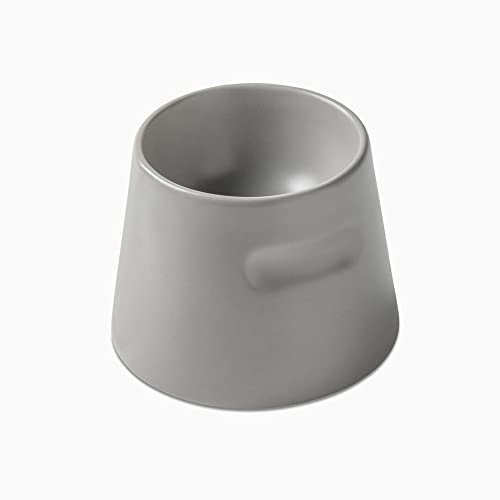 Hoopo® Tower Ergonomischer Feeder | Schüssel zum Essen oder Trinken | langlebigem Porzellan | Stabil (grau)