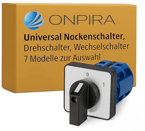 Universal Nockenschalter, Drehschalter, Wechselschalter 7 Modelle zur Auswahl (JYW29-20/1 C02) Vorderseite Silber