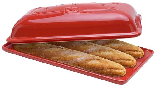 Pohido Teglia per baguette in ceramica con 3 scomparti indipendenti, sana, durevole per un uso duraturo