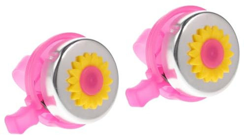 Kisangel Fahrradzubehör 2St Kinderfahrradklingel Mädchen Mini-Klingelglocke Mountainbike-Klingel Lenkerring Horn Fahrradhupe Kinderglocken Sonnenblume die Klingel Autoklingel Zubehör Rosa