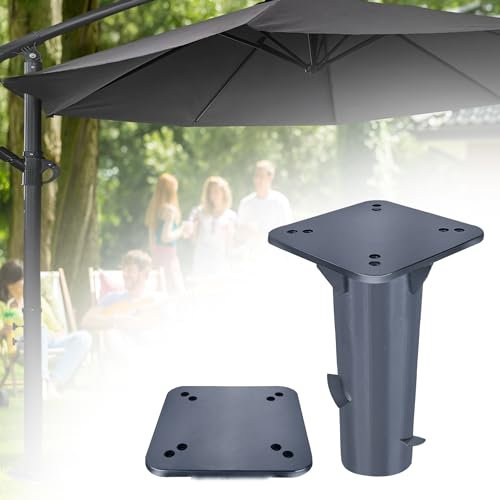 YARDIN Schirmständer Einschlaghülse Metall Universal-Bodenhülse,Sonnenschirmständer für Ampelschirm und Sonnenschirm, Dunkelgrau