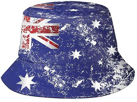 Zltegako Fischerhut mit australischer Flagge, lässiger Fischerhut, Golf-Boonie-Hut, Reisen, Strand, Sonnenhut für Erwachsene, Damen, Herren, Australien-4c, One size