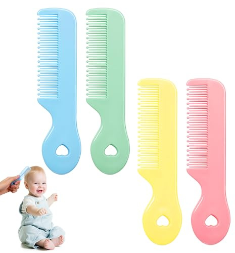 Zssxysm Set di 4 Spazzola per Capelli per Bambini, Spazzola Districante per Capelli, Pettine Capelli Bagnati e Asciutti da Viaggio, Bambina Ragazzi Massaggio del Cuoio Capelluto, Bebè Regalo