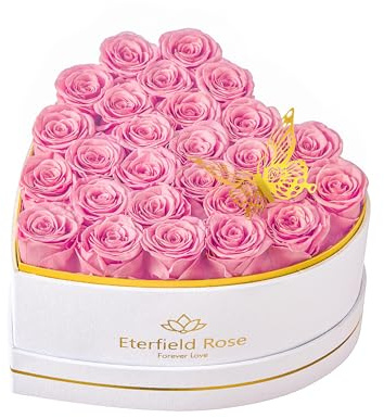 Eterfield 27 Forever Blumen in Herzform, konservierte Rosen, die ein Jahr halten, konservierte Blumen, Geburtstagsgeschenke für sie, Mutter, Frauen, Ehefrau, Jahrestag, Valentinstag, Muttertag