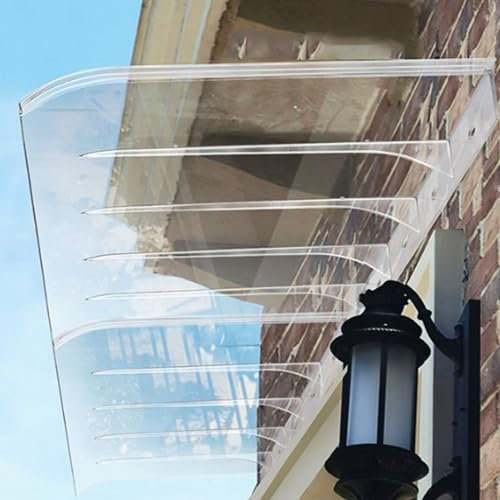 Unsichtbare Türmarkise,transparent,für den Außenbereich,Fenstermarkise oder Haustürüberdachung,Regenschutz für Terrasse,Vorderseite und Rückseite,Schutz des Hausdachs,UV-beständig (50 x 260cm,50cm)