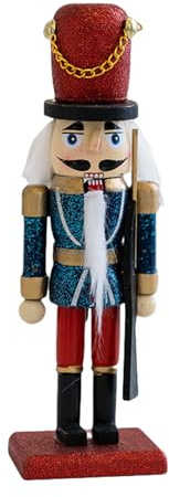 Casse-noisettes en bois peint à la main Figurine de soldat Roi 16 cm Décoration de Noël Marionnette Figurine pour centres de table
