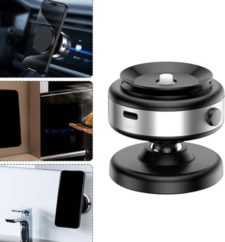 Joyye 360 Rotatable Car Mount, Electric Suction Cup & Magnetic Phone Holder, Mini Car Mount, Universal Mobile Phone Holder (Silver)