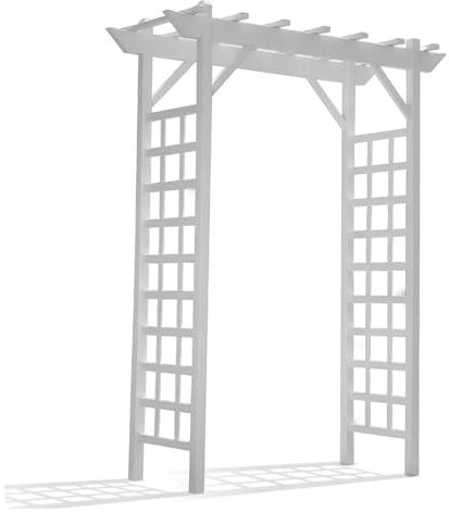 HKYBCF Arche de Jardin Arche de Jardin en PVC de 64 x 85 Pouces, Cadre en Treillis extérieur décoratif ou Treillis for Plantes grimpantes, Blanc