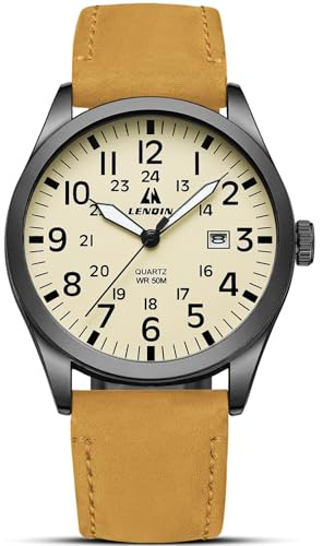 LN LENQIN Reloj Hombre Relojes Militar Campo Reloje Analógicos De Cuarzo para Hombres Relojes De Pulsera Impermeables con Fecha Correa De Nailon Reloj Deportivo Táctico Militar