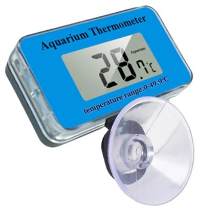 Generic Aquarium Thermometer - Digital Aquarium Temperature Meter With Suction Cup | LCD Display Terrarium Water Temperature Test For Fish, Axolotl, Turtle Or Aquatic