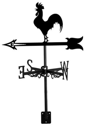 Banderuola da Tetto a Forma di Animale, banderuola Decorativa in Ferro, indicatore di direzione del da 13x22 Pollici, banderuola per Tetto per Giardino, Gallo (Gallo)